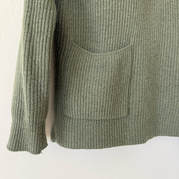 Madewell Olive Green Glenbrook Half-Zip Pullover Sweater Merino Wool Blend - Picture 4 of 9